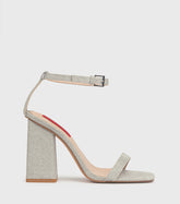 Giselle Silver Sparkle Block Heel